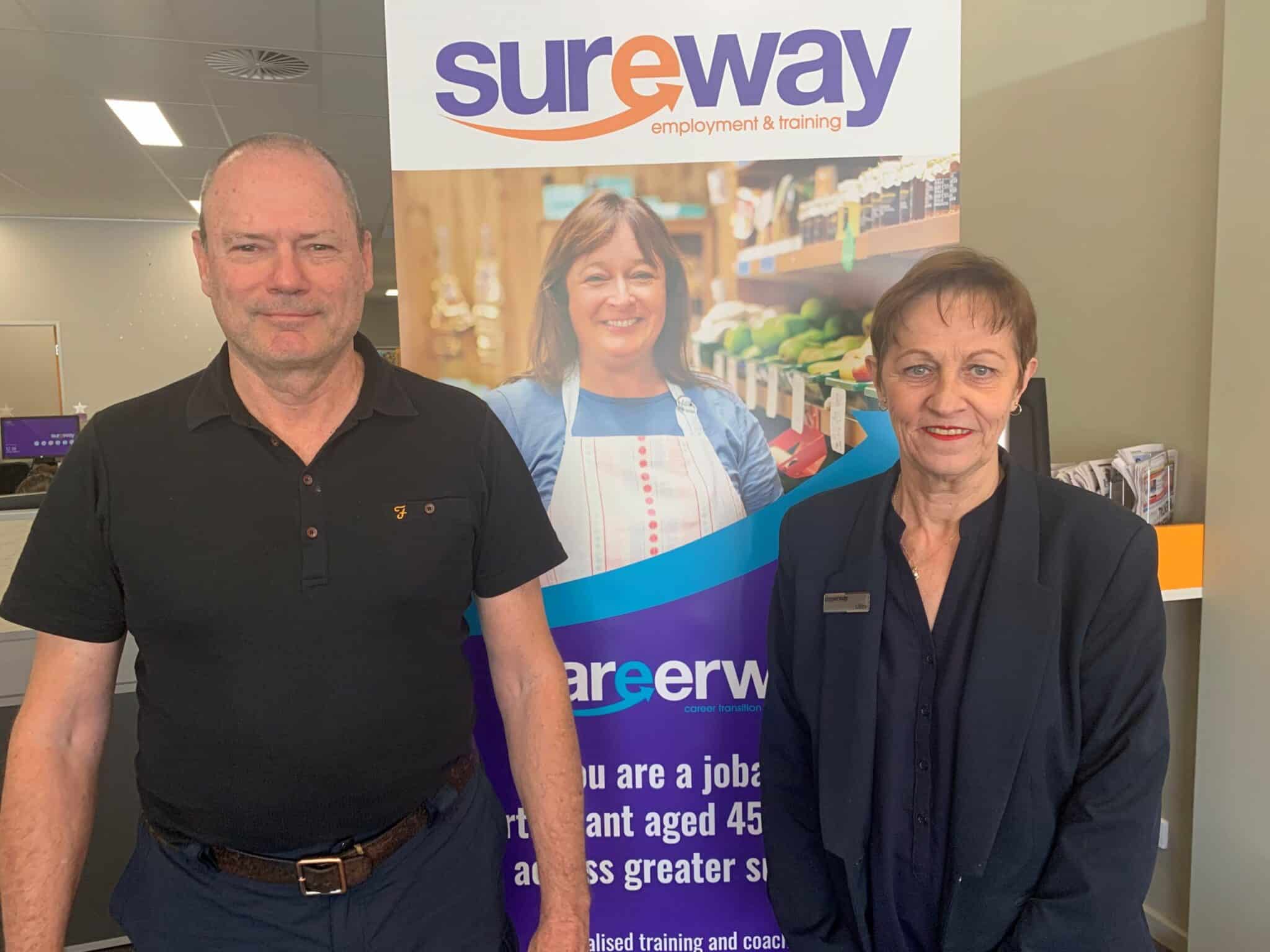 CTA participant David with Course Facilitator Libby in the Sureway office